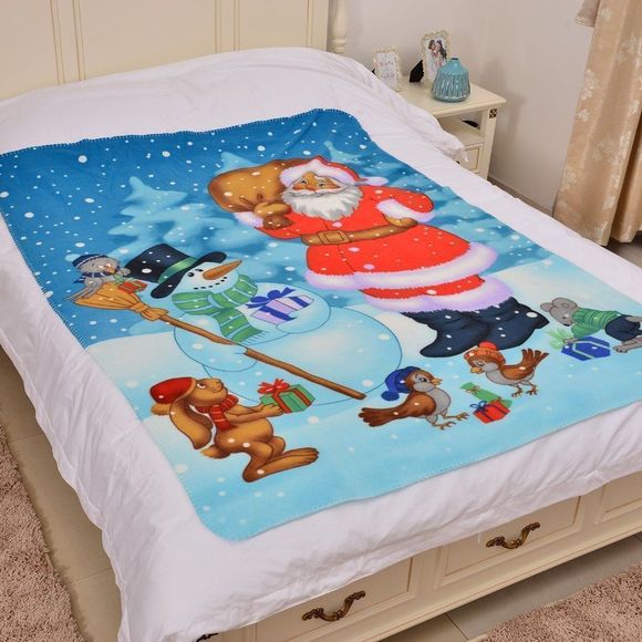 Santa Claus and Friends Microfiber Fleece Throw - Picture 3 of 7